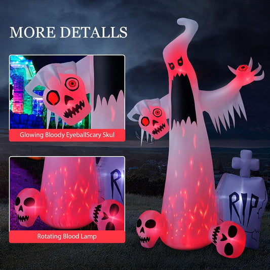 built-in led lighting in bright white and blood red on the eyeball and base