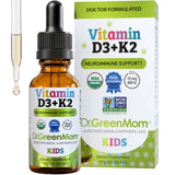 Dr. Green Mom Minimalist D3 K2 Drops — Pure Pediatrician-Recommended 400 IU in a Single Daily Drop