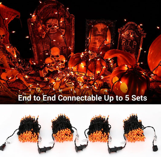 end-to-end connectable design supporting up to 5 sets (500 lights) from a single outlet
