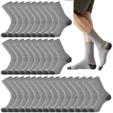 HAPPYPATH 20-Pair Cushioned Crew Socks for Men – Self-Care Socks for Long Shifts, Post-Run Recovery, and Active Lifestyles