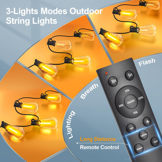 remote control with 4 dimming levels (25/50/75/100%) and 3 lighting modes plus 3/5-hour timer