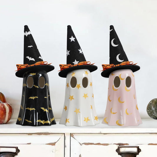 removable felt witch hats with ribbon bow for customizable styling