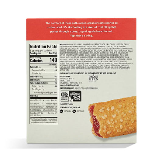 usda organic certified grains, oat flour and fruit filling