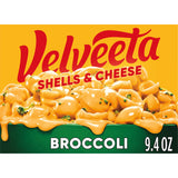 Velveeta Shells and Cheese with Broccoli, 9.4 oz – Streamlined Pantry Staple, Two-Serving Box with No Extra Ingredients Required