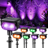 Brizled Solar Robot Spot Lights – Portable Outdoor Patio and Camping Uplighting, RGB IP65 Waterproof