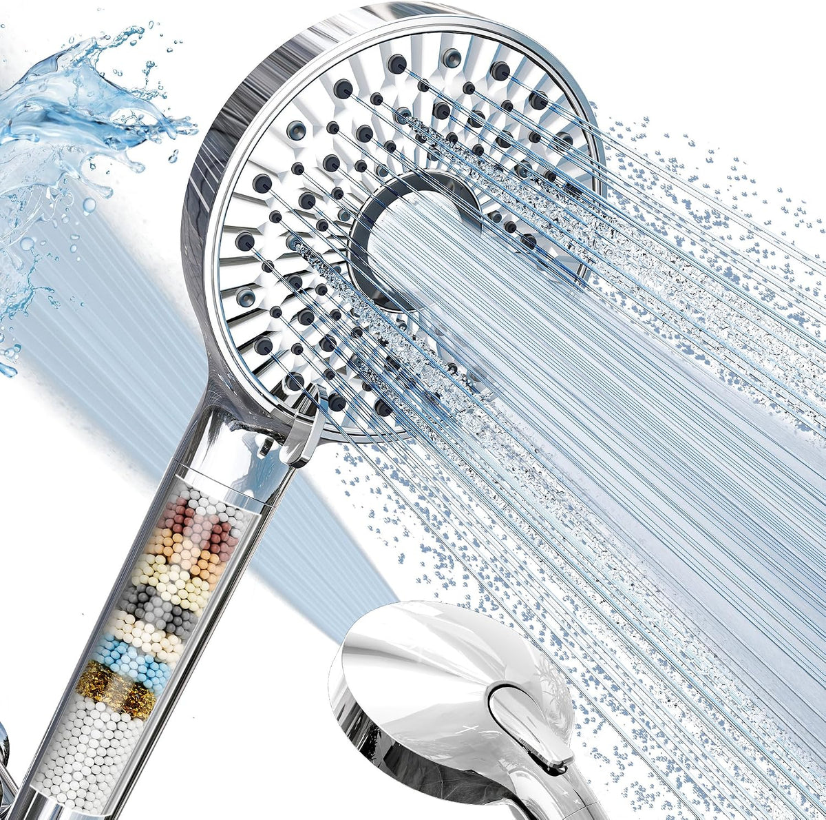 10 versatile spray modes including rain, pulse, mist, mixed, and water-saving pause