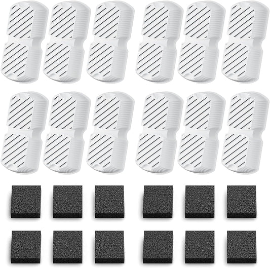 12 activated carbon + 12 sponge pre-filters per pack with ion exchange resin layer