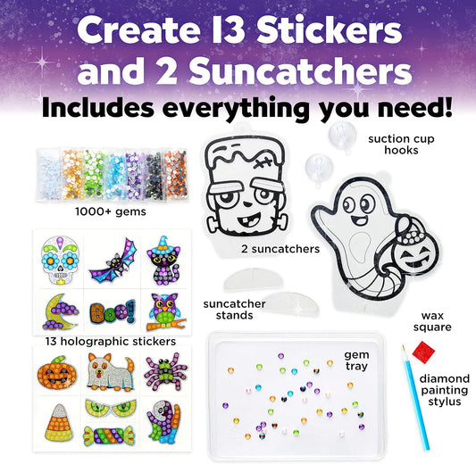 13 holographic stickers (~2"x2") with printed dot guides for beginner-friendly placement