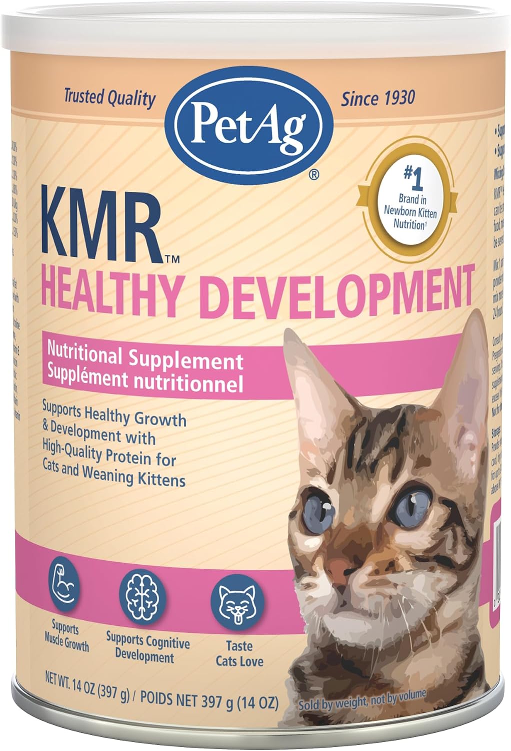 14 oz powdered milk-replacer formula designed for kittens and adult cats up to 6 years