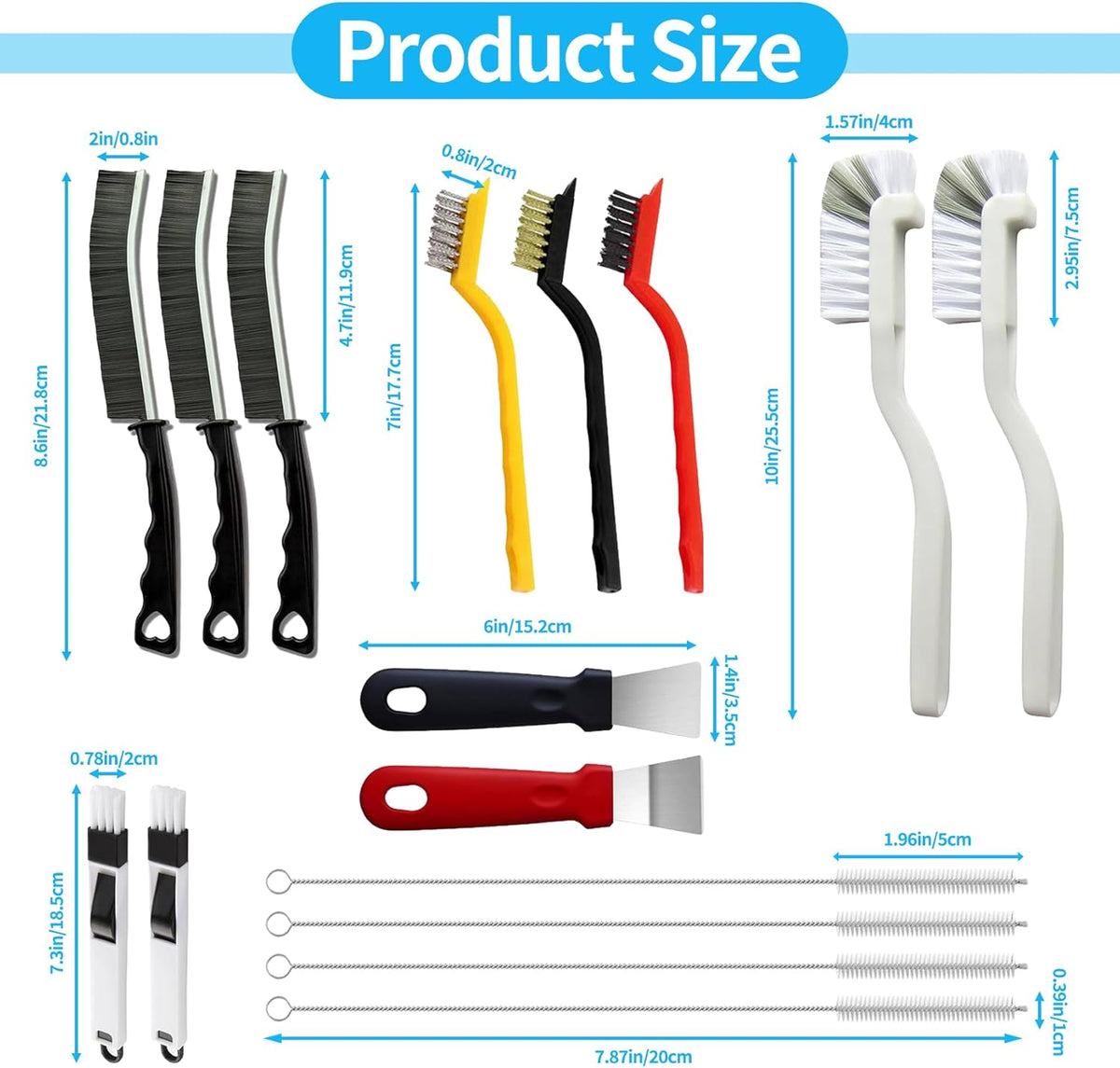 16Pcs Deep Cleaning Brush Set – Streamlined Storage with Hanging Hooks, Neutral Compact Footprint
