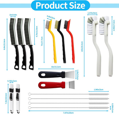 16Pcs Deep Cleaning Brush Set – Streamlined Storage with Hanging Hooks, Neutral Compact Footprint