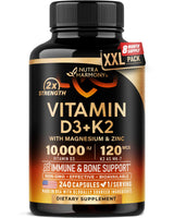 Clean Routine Vitamin D3 K2 MK-7 10,000 IU – Single Capsule Replaces Five Bottles