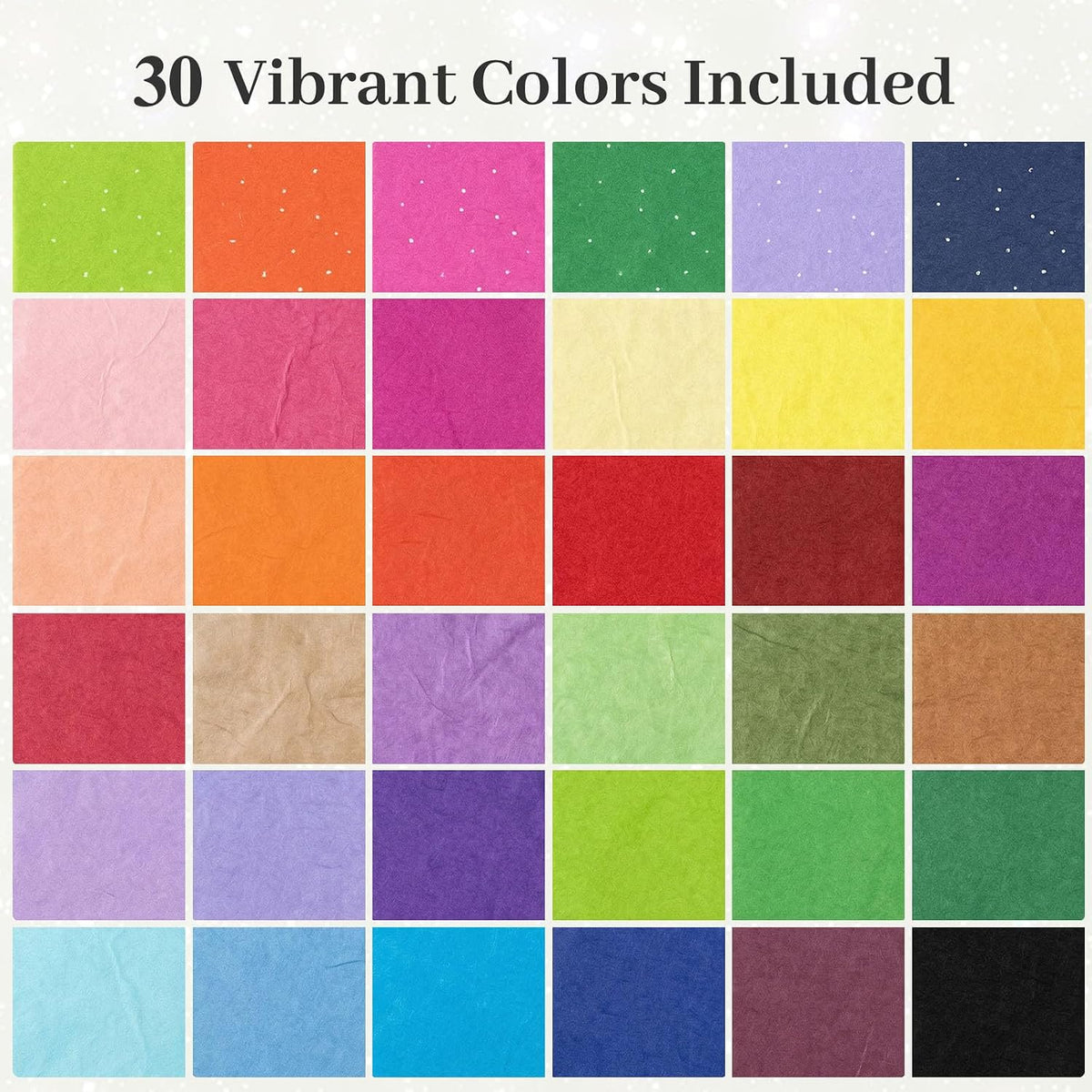 3 Otters Tissue Paper 14x20 Inch – Teacher Art Class and Kids Birthday Party Craft Station, 30 Color Pack
