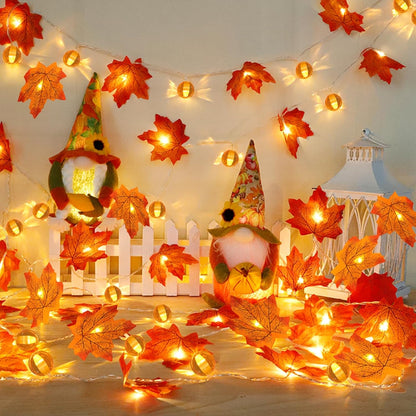 3 Pack Fall Garland with Pumpkin Lights – Cool to the Touch Battery Operated Lights for Nursery and Sleep Friendly Fall Decor
