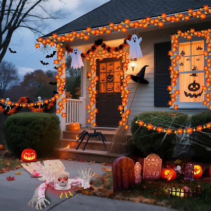 3 Pack Fall Garland with Pumpkin Lights – Cool to the Touch Battery Operated Lights for Nursery and Sleep Friendly Fall Decor