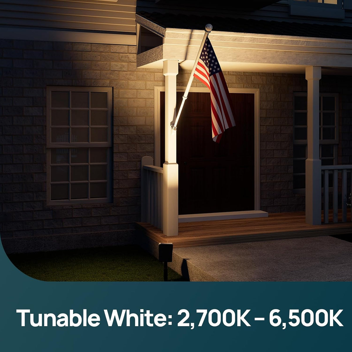360° horizontal and 180° vertical adjustability with both ground stake and wall mount installation