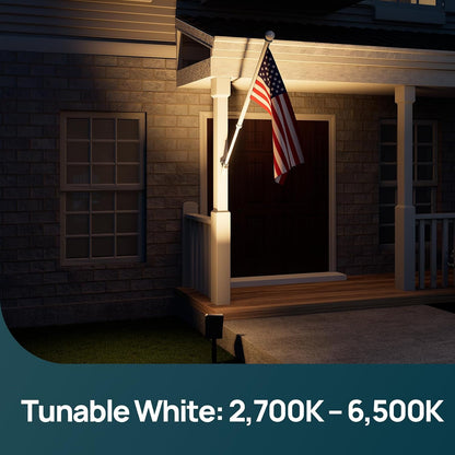 360° horizontal and 180° vertical adjustability with both ground stake and wall mount installation
