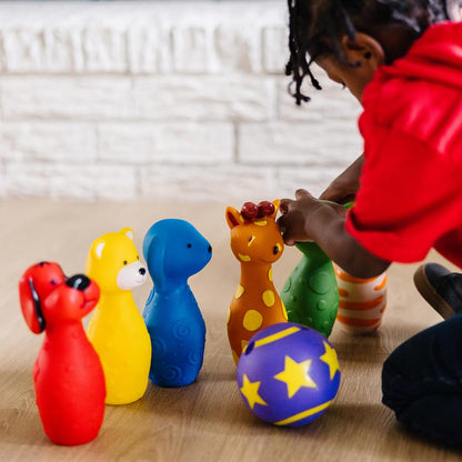 4-inch indented bowling ball sized for small toddler hands
