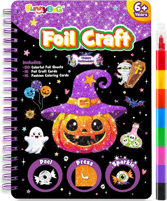 80 colored foil sheets plus 16 pre-printed foil cards for peel-and-press application