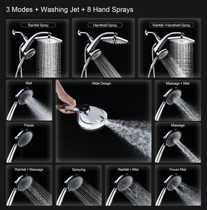 9-setting handheld showerhead with magnetic docking bracket (patent us011857983b2)