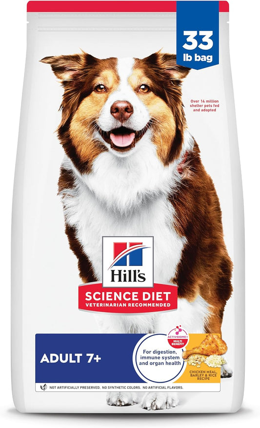 age-targeted 7+ formula with added l-carnitine, taurine, and beta-carotene for senior canine needs