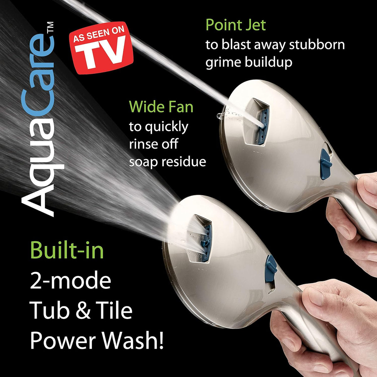 AquaCare 6 ft Handheld Shower Head, Power Wash Massage – Therapeutic Soothing Spray for Sore Muscles
