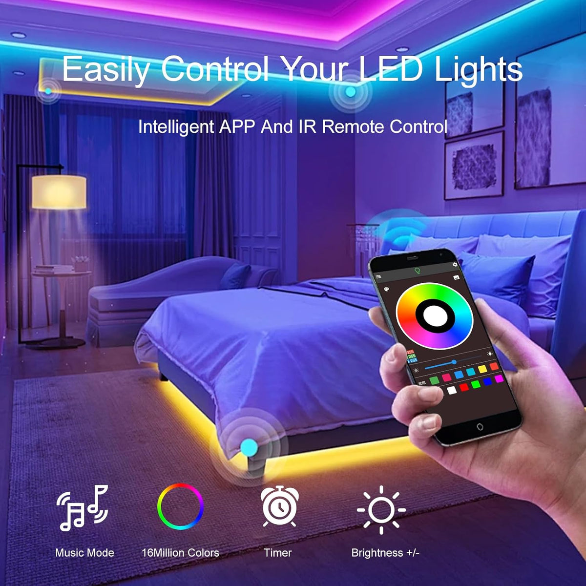 [Brand] App Controlled LED Strip Lights – Dimmable Relaxation Lighting for Self Care Evening Routine
