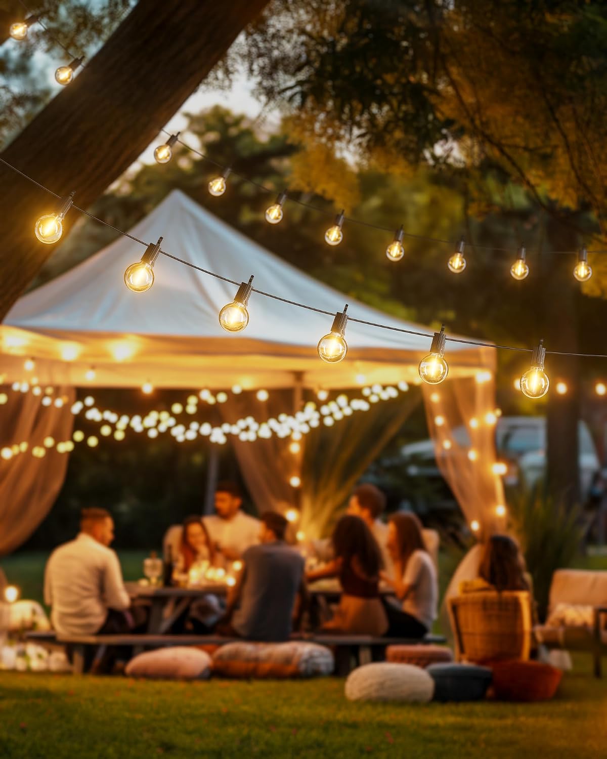 Brightown Patio Lights 29FT G40 LED 12 Bulbs | Ready-to-Gift Outdoor String Lights for Housewarming, Wedding Shower, Birthday, and Holiday Gifting, Warm White