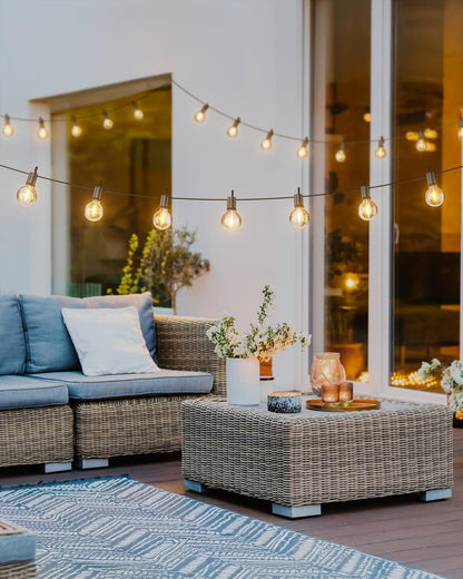 Brightown Patio Lights 29FT G40 LED 12 Bulbs | Ready-to-Gift Outdoor String Lights for Housewarming, Wedding Shower, Birthday, and Holiday Gifting, Warm White