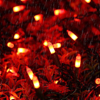 Brizled Orange Incandescent Mini Lights – Smoke Free Fire Safe Halloween Decor, 100-Count 21.3ft UL Certified String for Mantel and Porch