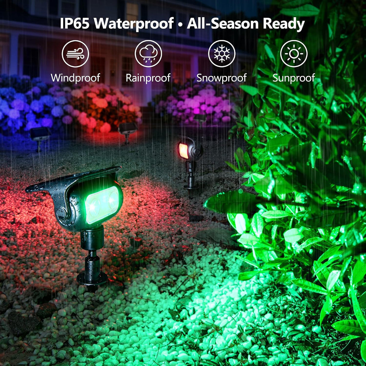 Brizled Solar Robot Spot Lights – Portable Outdoor Patio and Camping Uplighting, RGB IP65 Waterproof