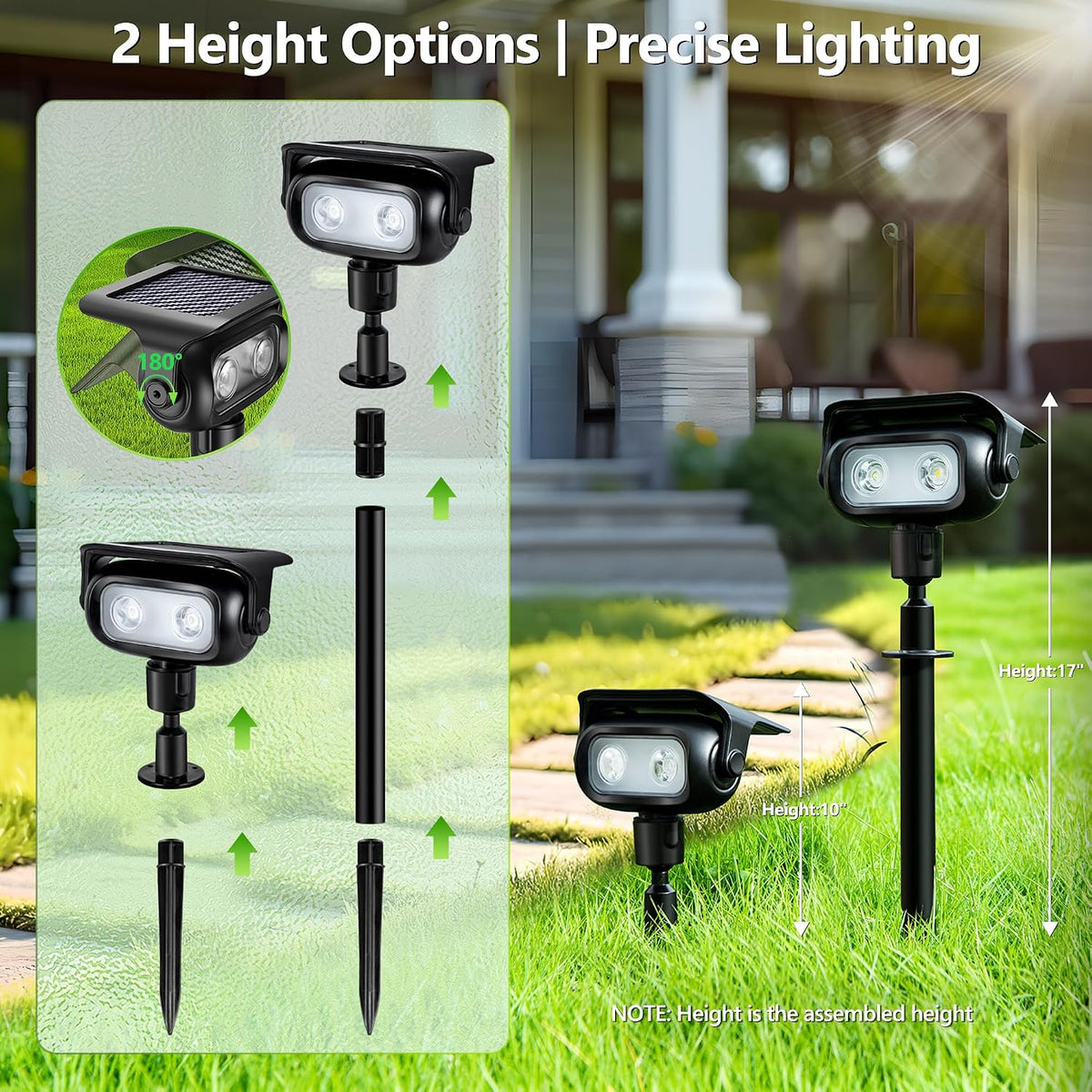 Brizled Solar Robot Spot Lights – Portable Outdoor Patio and Camping Uplighting, RGB IP65 Waterproof