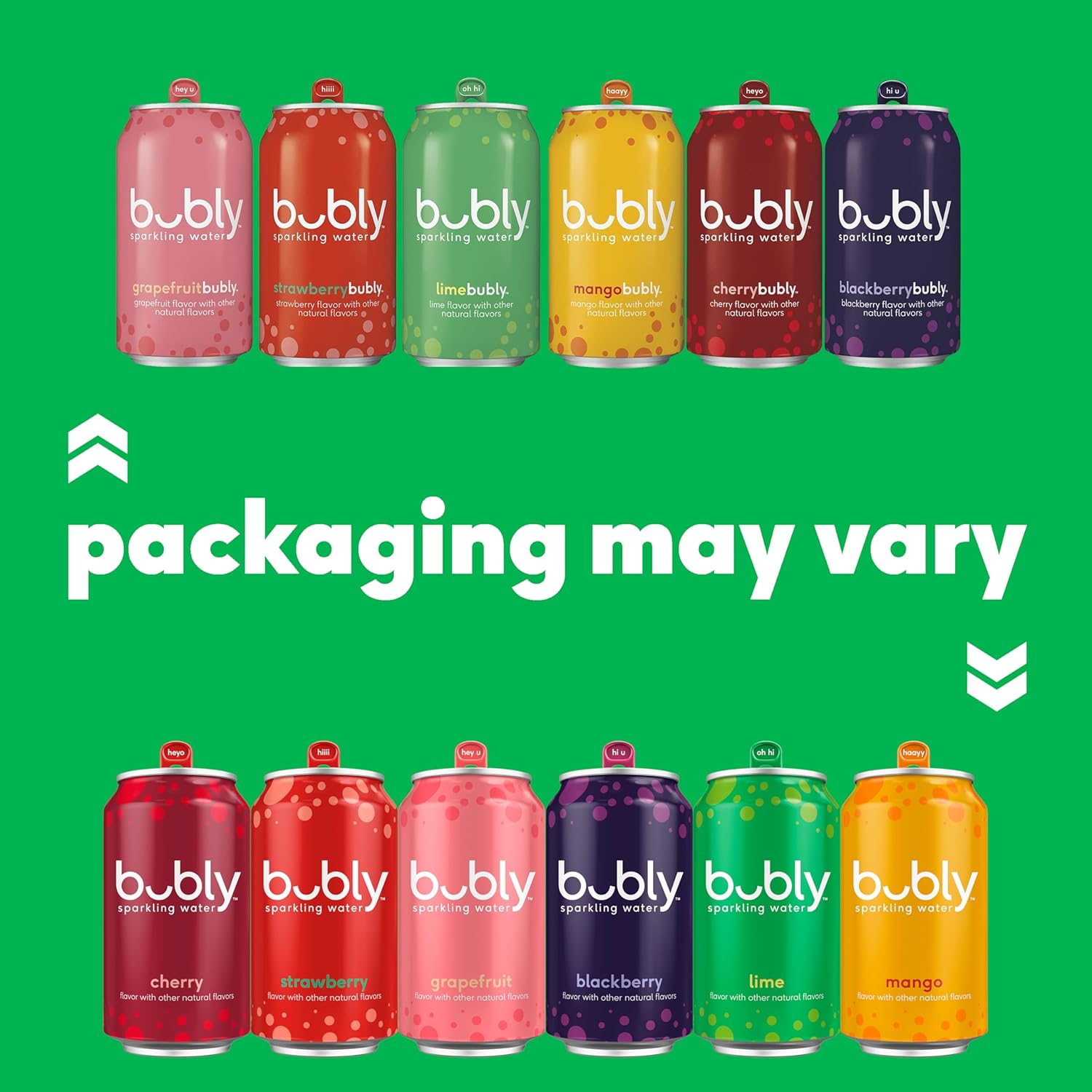 bubly Sparkling Water Blackberry – Recyclable Aluminum Cans for Open Air Dining and Weekend Adventures, Pack of 8 12 fl oz