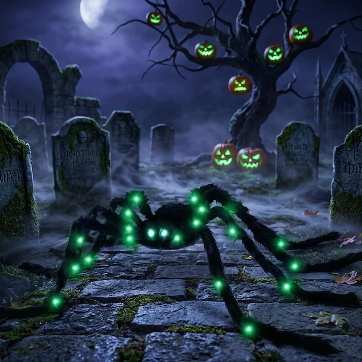 built-in green led illumination powered by 3 aa batteries