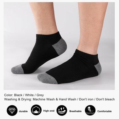 COOVAN 10 Pairs Mens Cushion Ankle Socks – Cushioned Workday Socks for Standing Meetings and Desk Hours