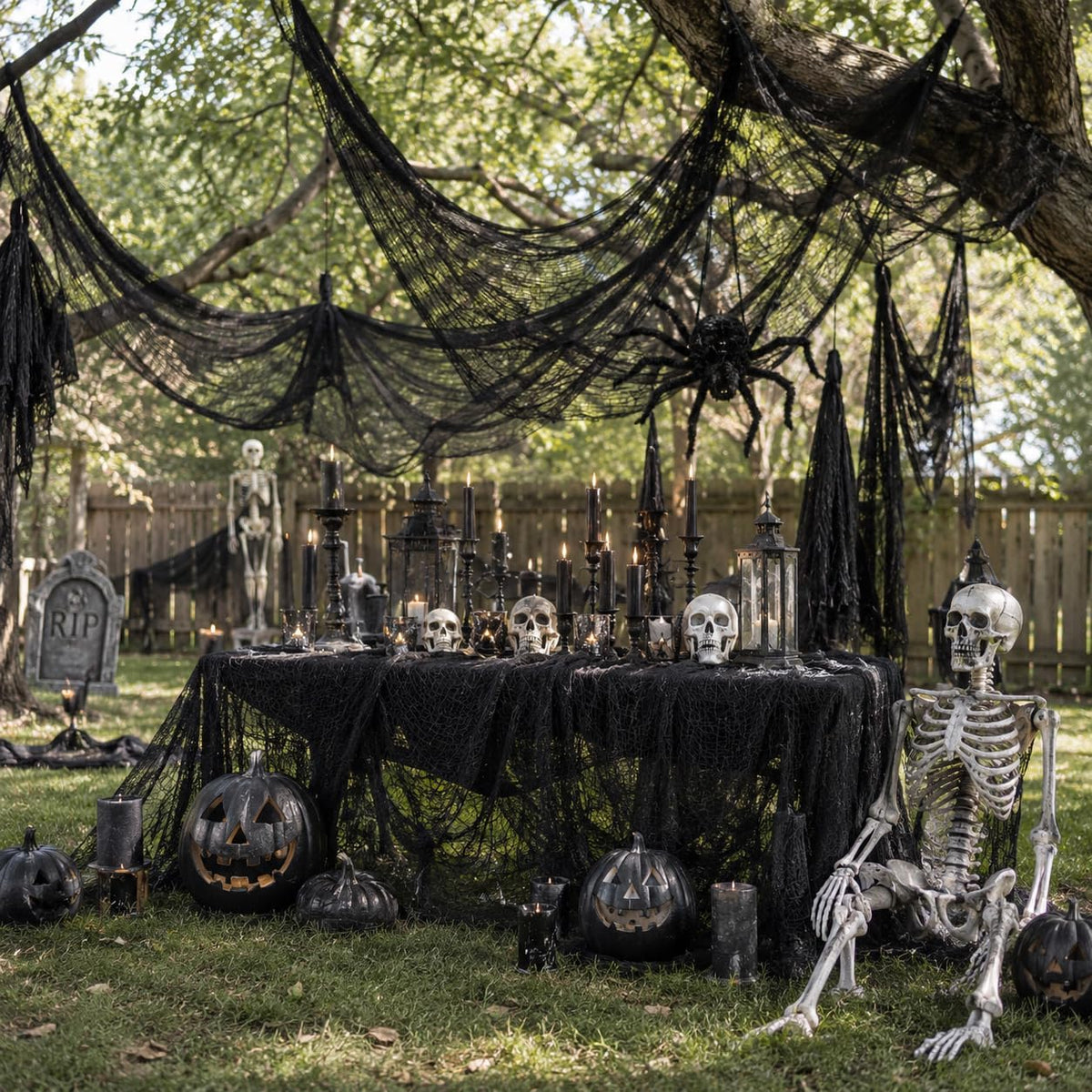 Fleurista Halloween Gauze Cloth – Single Tone Wall Drape for Understated Moody Home Aesthetic