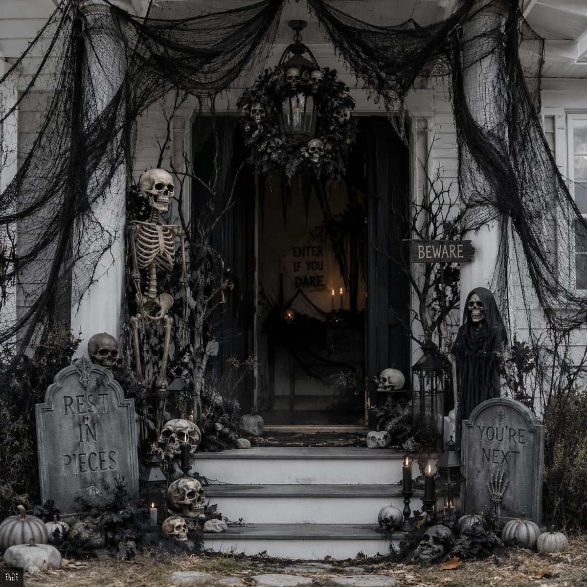 Fleurista Halloween Gauze Cloth – Single Tone Wall Drape for Understated Moody Home Aesthetic