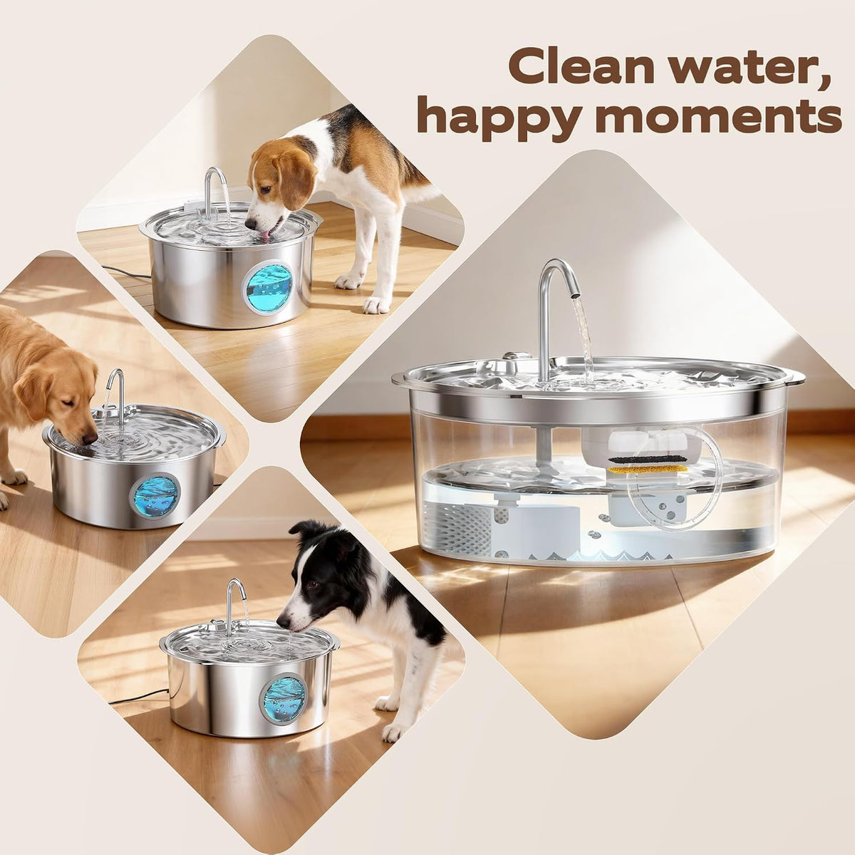 GROOKPET 7L Pet Water Fountain – Sleek Indoor Decor for Open-Plan Living Spaces