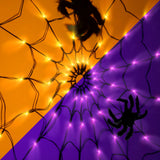 Halloween Spider Web Lights for Kids Room – Battery Powered LED Decor with Remote Timer and No Flame
