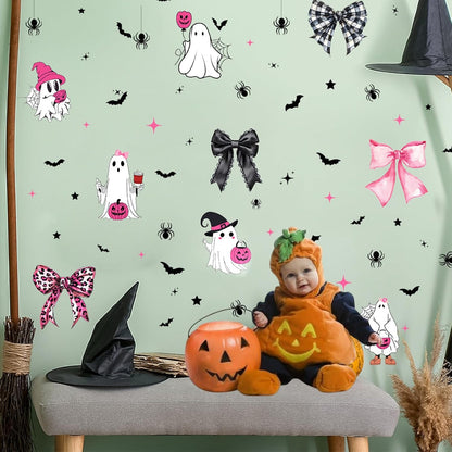 Halloween Bat Wall Decor – 72 Pcs 3D PVC Stickers for Living Room and Bedroom Aesthetic, Orange Purple Black Swarm Decals
