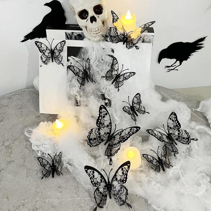 Halloween Bat Wall Decor – 72 Pcs 3D PVC Stickers for Living Room and Bedroom Aesthetic, Orange Purple Black Swarm Decals