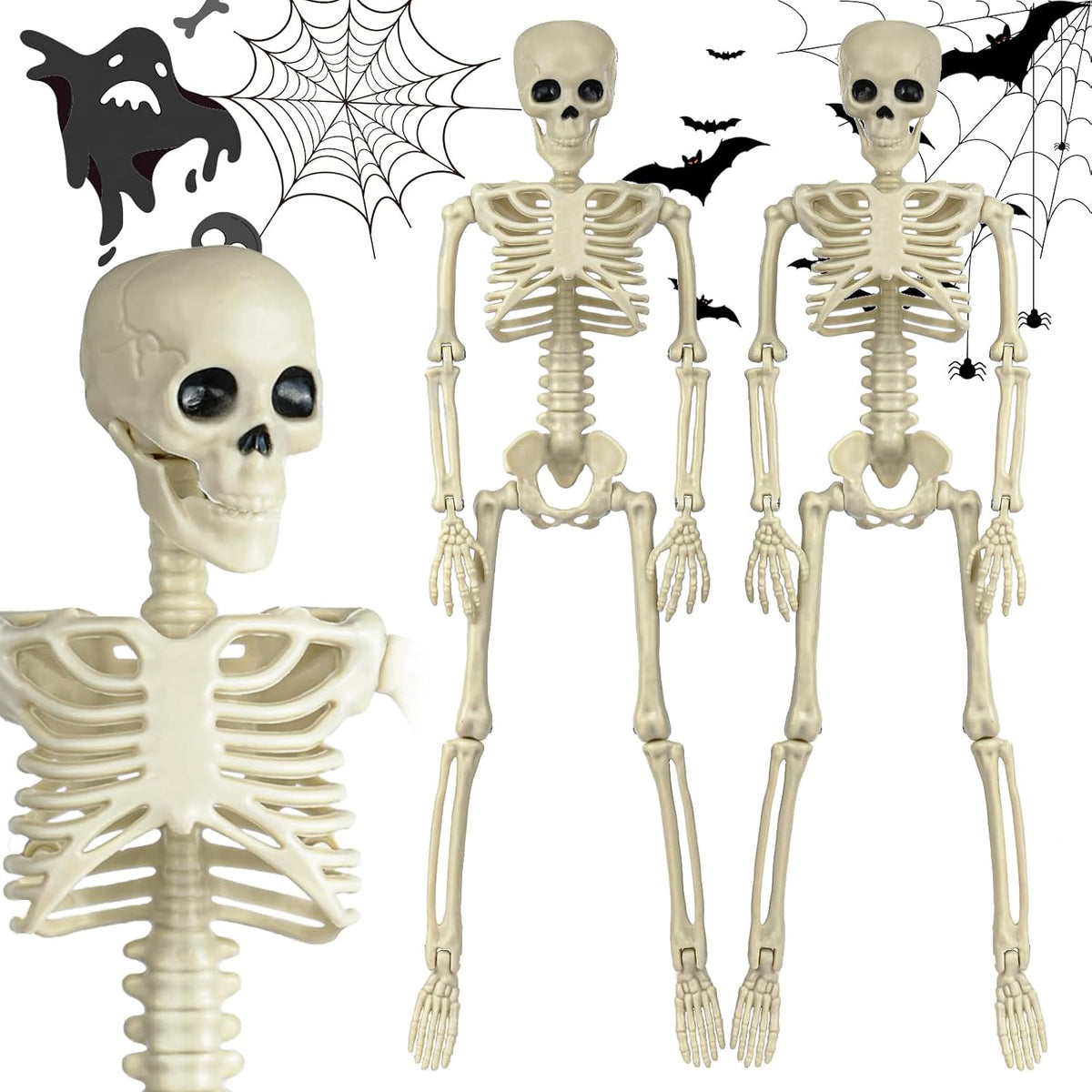 Halloween Skeleton Set of 6 – Fun Seasonal Gift for Haunt Enthusiast Friend, Birthday Surprise, and White Elephant Party Exchange