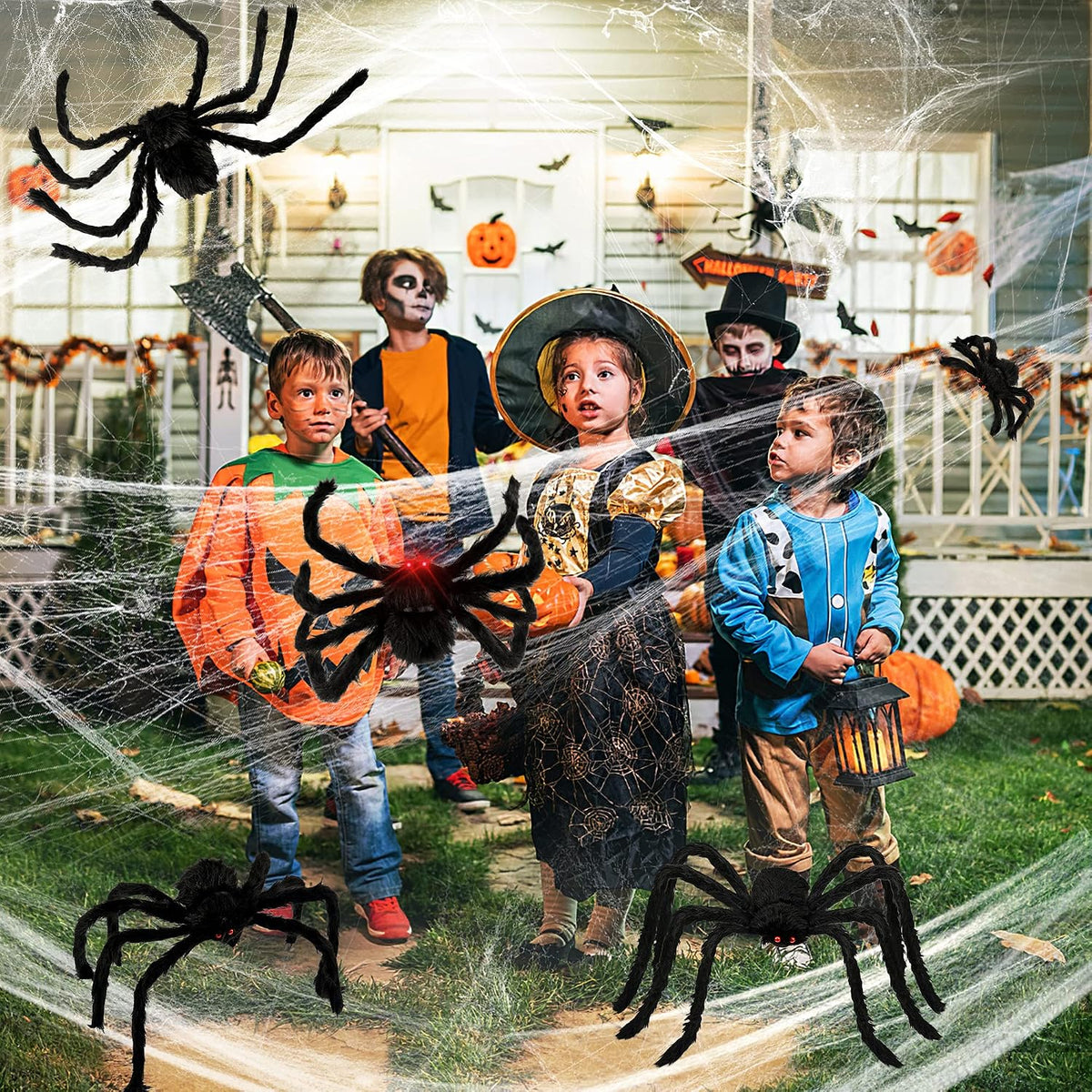 HOPOCO Halloween Hostess Gift Idea – 6 Sized Plush Spiders for the Friend Who Decorates Every October