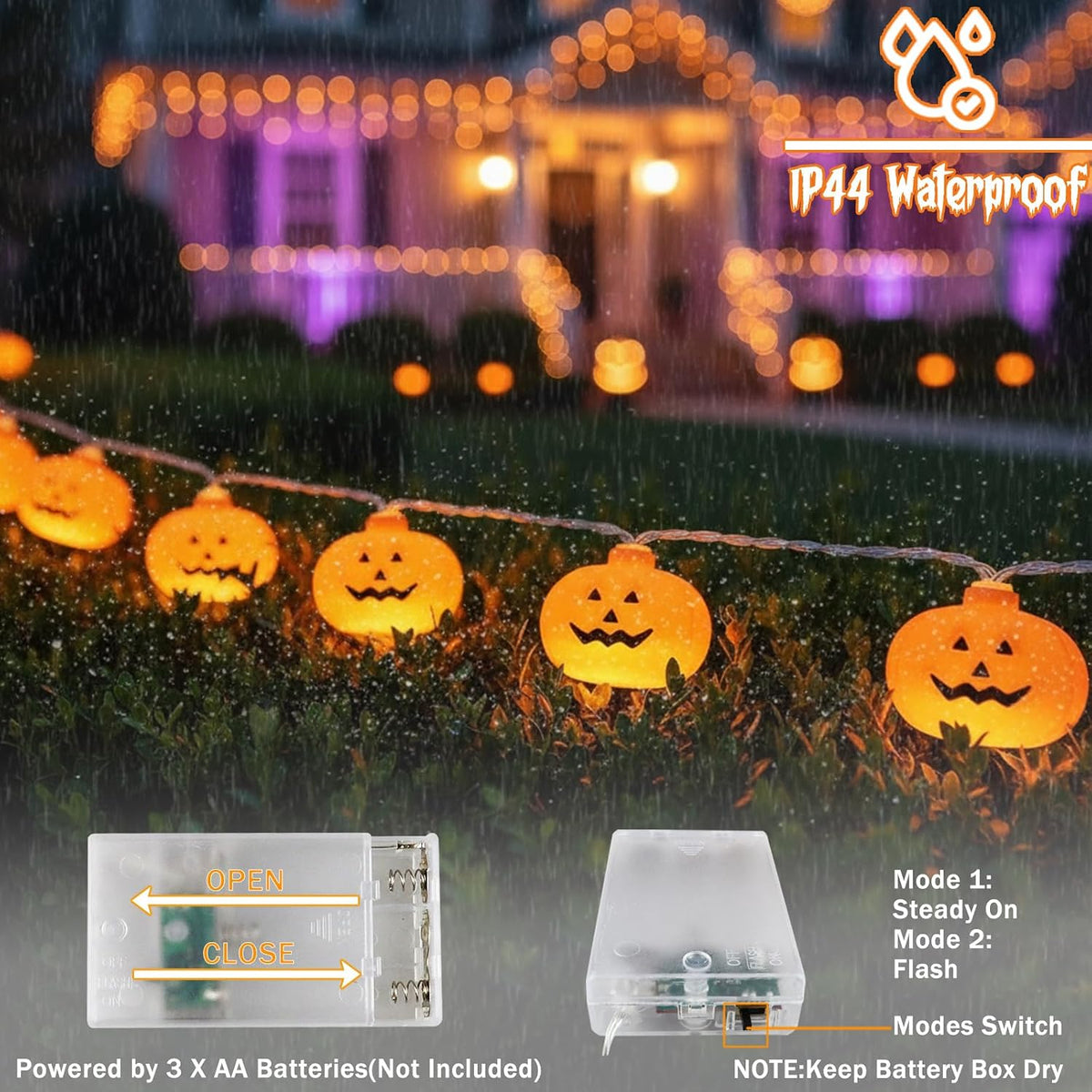 ip44 waterproof and heat-resistant construction for outdoor exposure
