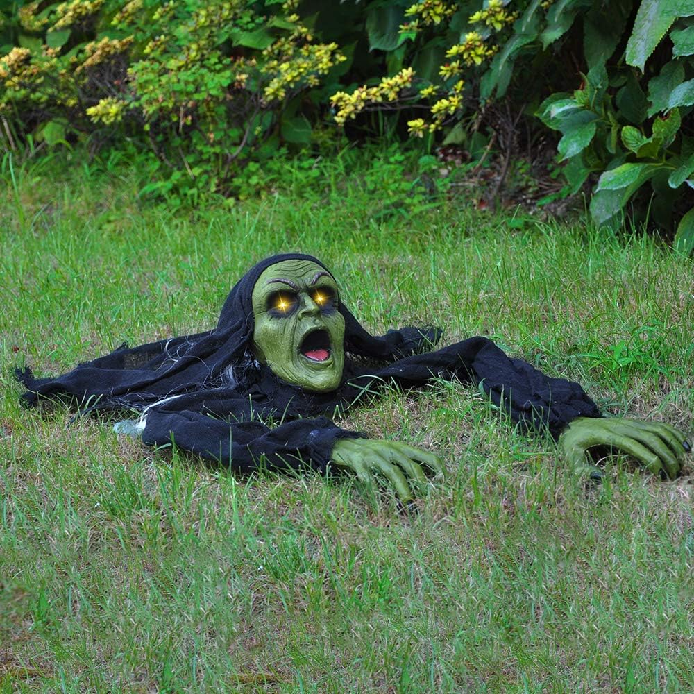 JOYIN Crawling Zombie Yard Decoration – Battery-Powered Halloween Prop Designed for Easy Outdoor Setup with Kids at Home