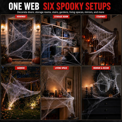 Kangaroo Faux Cobweb with Spiders – Cozy Interior Decor for Hallways, Entryways, and Den Atmosphere
