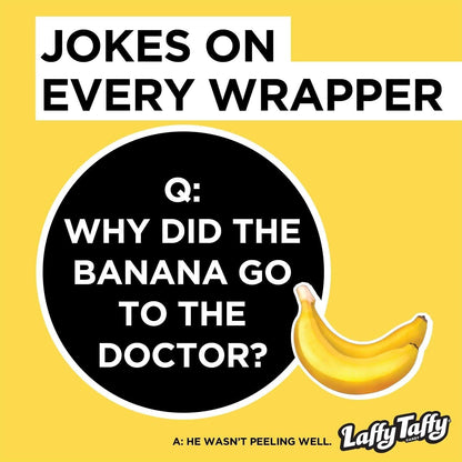 Laffy Taffy Bulk Banana Taffy, 145 Count Resealable Tub – Ready-to-Give Party Favor Gift for Birthdays, Valentine's Day, and Classroom Celebrations