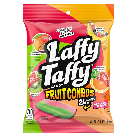 Laffy Taffy Fruit Combos Office Candy Dish, Individually Wrapped Chewy Treats for the Break Room