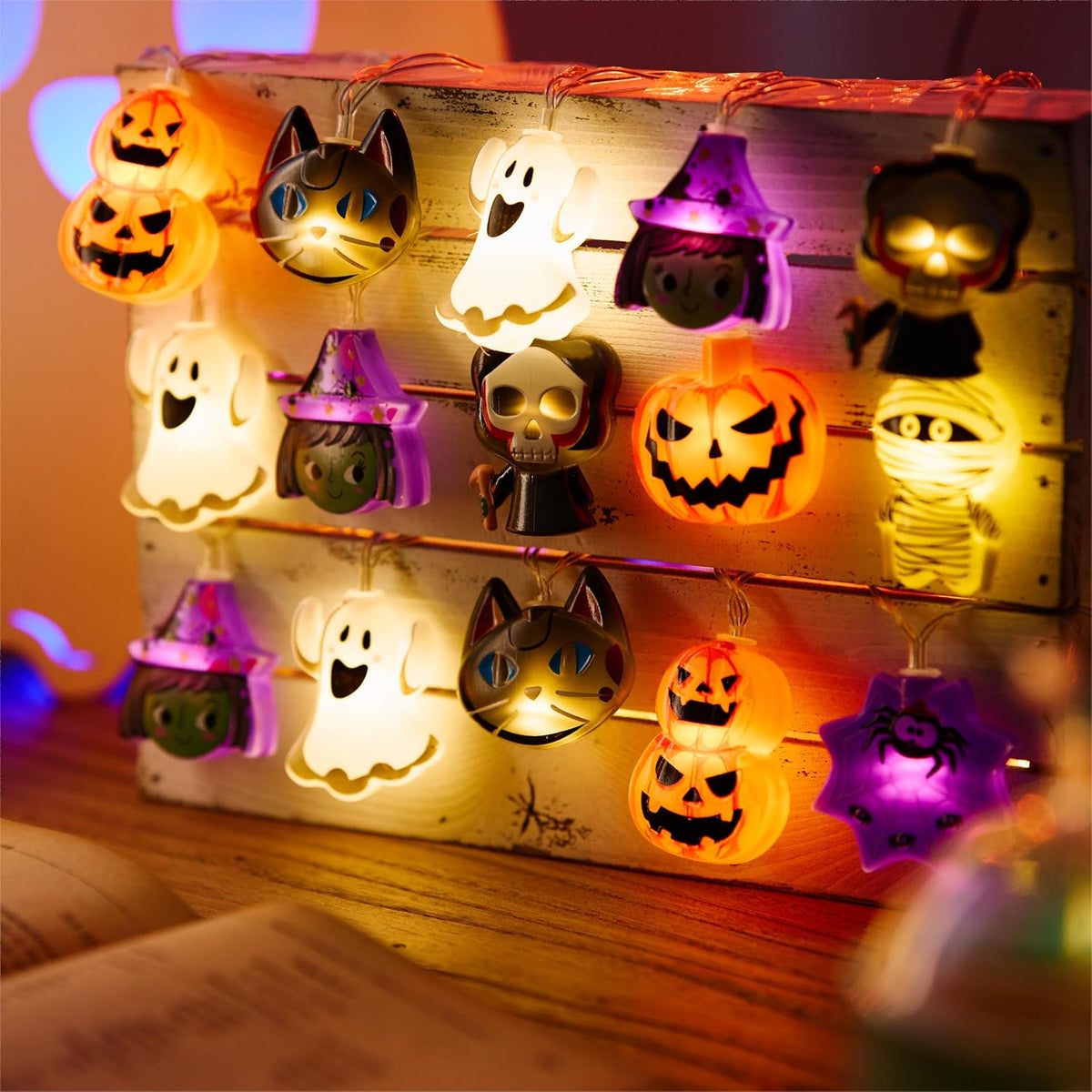 LOLStar Halloween String Lights 8 Mode LED Garland for Entryway Doorway and Window Moody Seasonal Styling
