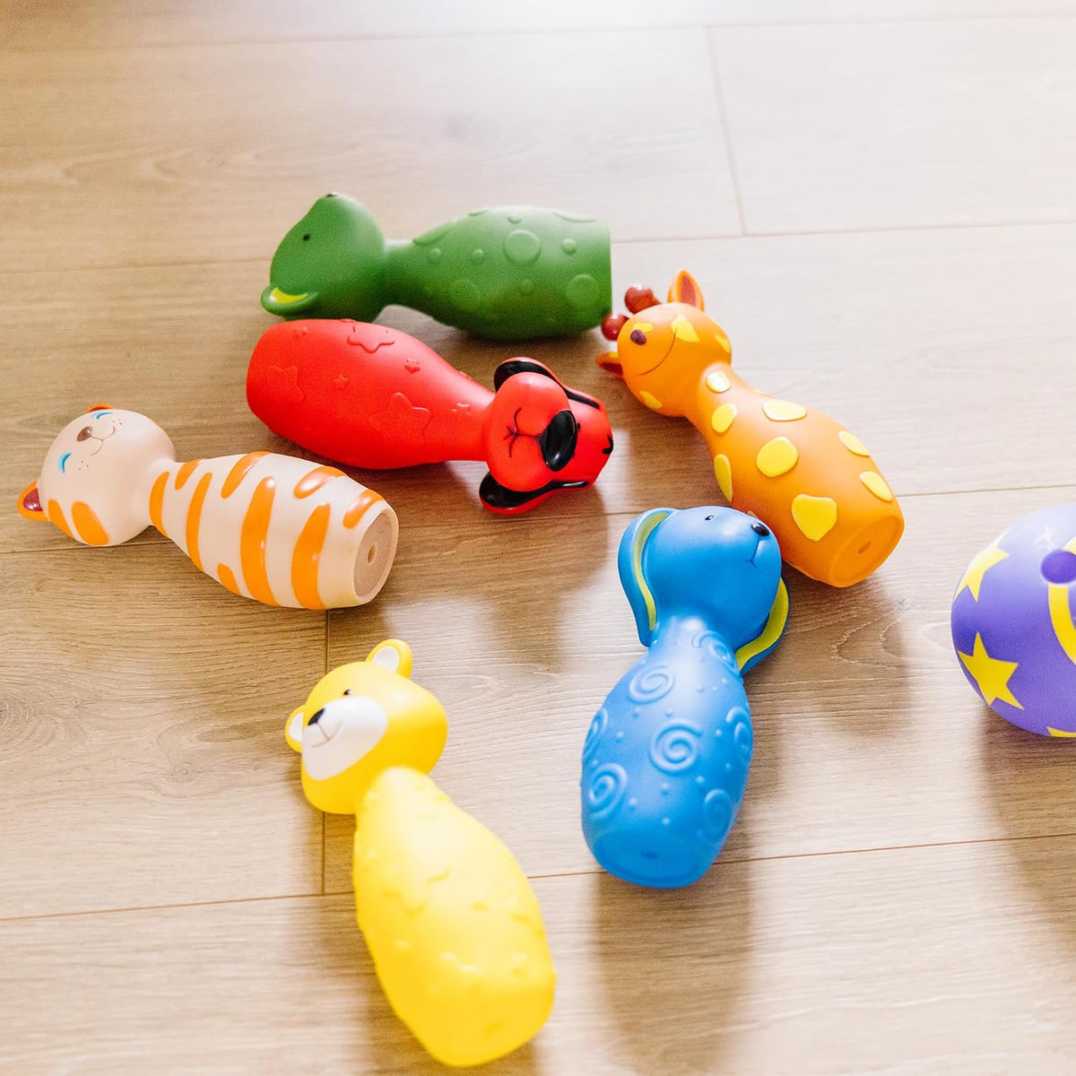 Melissa & Doug Animal Bowling Friends Active Play Set, Balance and Movement Toy Encouraging Mindful Toddler Exercise
